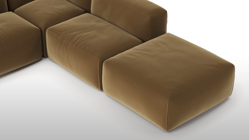 Le Mura Sectional Sofa, Right Corner, Old Gold Luxe Velvet