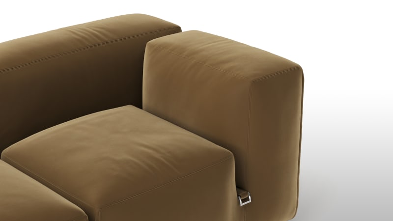 Le Mura Three Seater Sofa, Old Gold Luxe Velvet