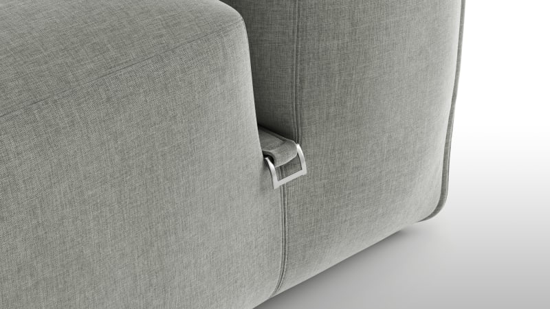 Le Mura Three Seater Sofa, Soft Gray Brushed Weave