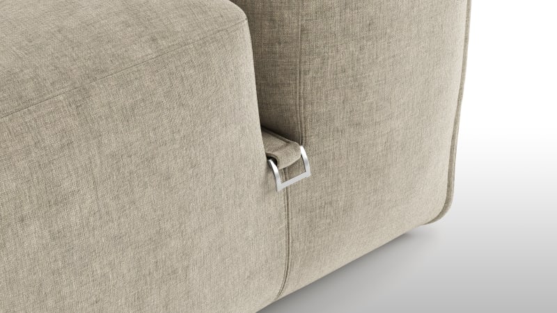 Le Mura Two Seater Sofa, Beige Gray Chenille