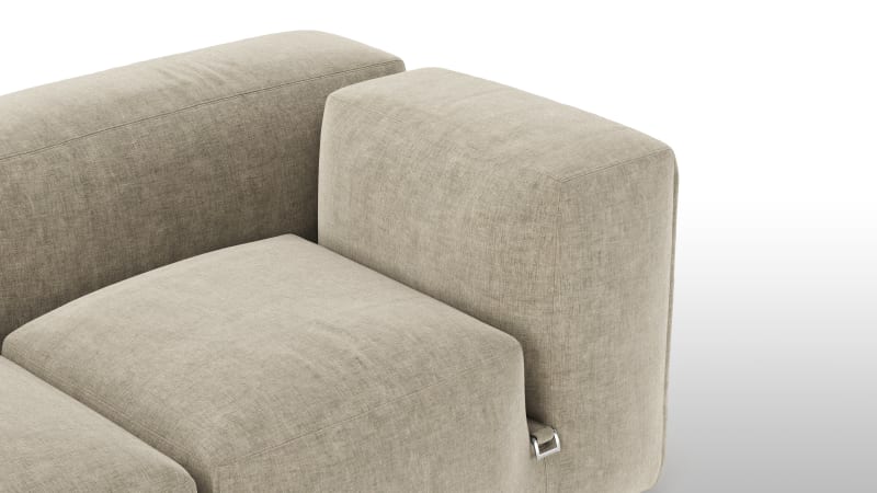 Le Mura Two Seater Sofa, Beige Gray Chenille