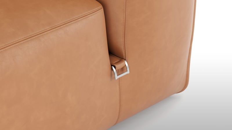 Le Mura Two Seater Sofa, Tan Vegan Leather