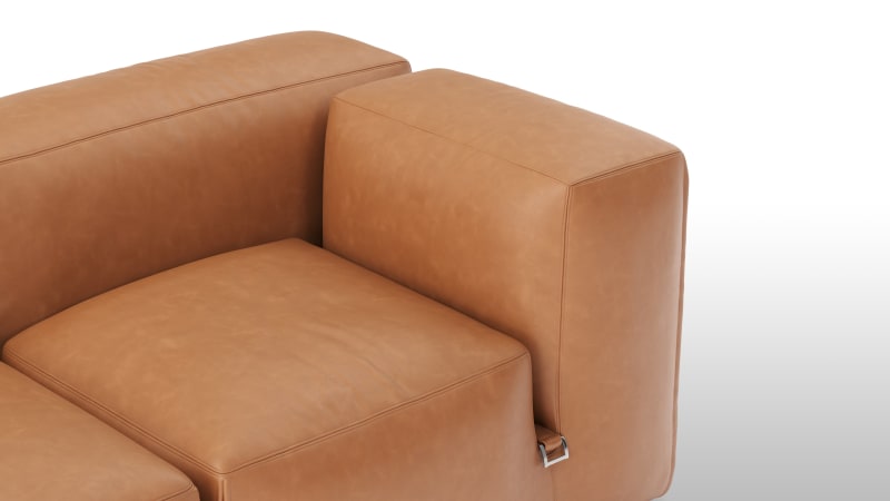 Le Mura Two Seater Sofa, Tan Vegan Leather