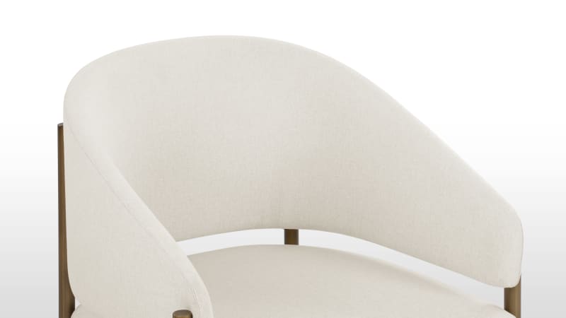 Esme Dining Chair, Oatmeal Brushed Weave and Brushed Brass
