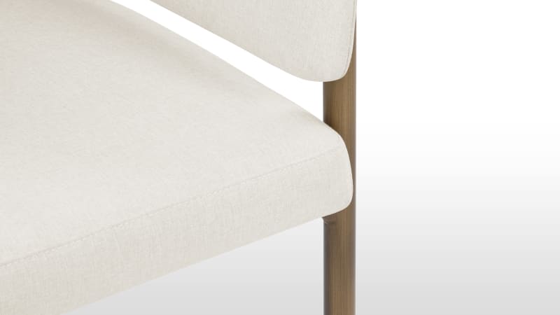 Esme Dining Chair, Oatmeal Brushed Weave and Brushed Brass