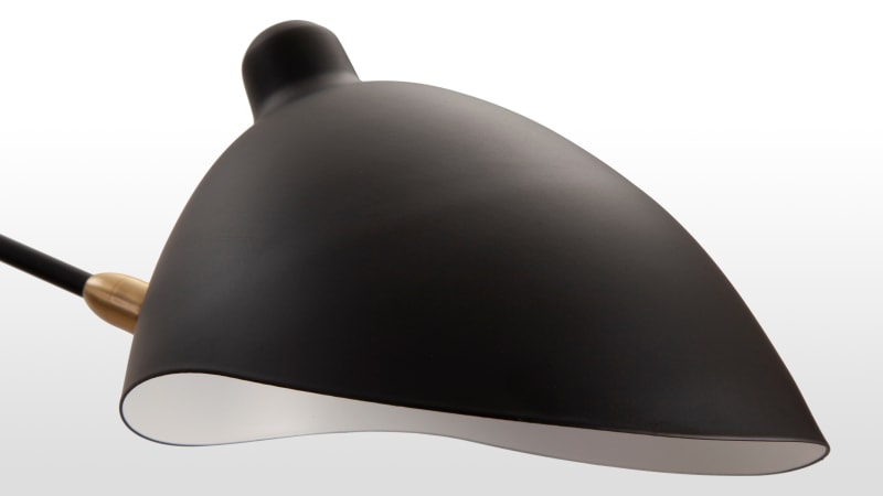 Mouille Ceiling Light, Three Arms, Black, W249cm