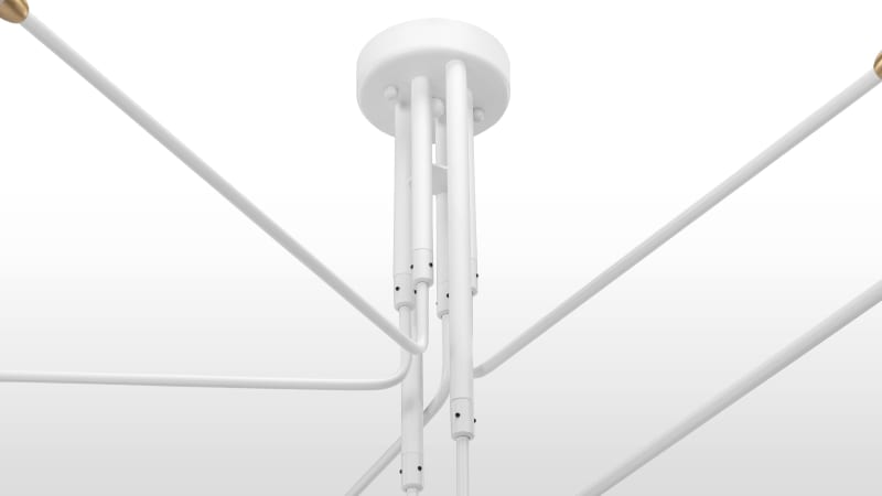 Mouille Ceiling Light, Six Arms, White, W279cm
