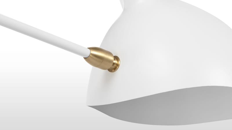 Mouille Ceiling Light, Three Arms, White, W249cm