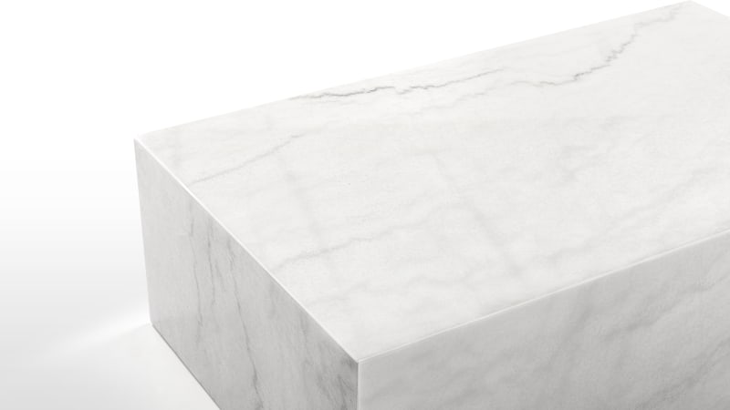 Plinth Coffee Table, White Marble