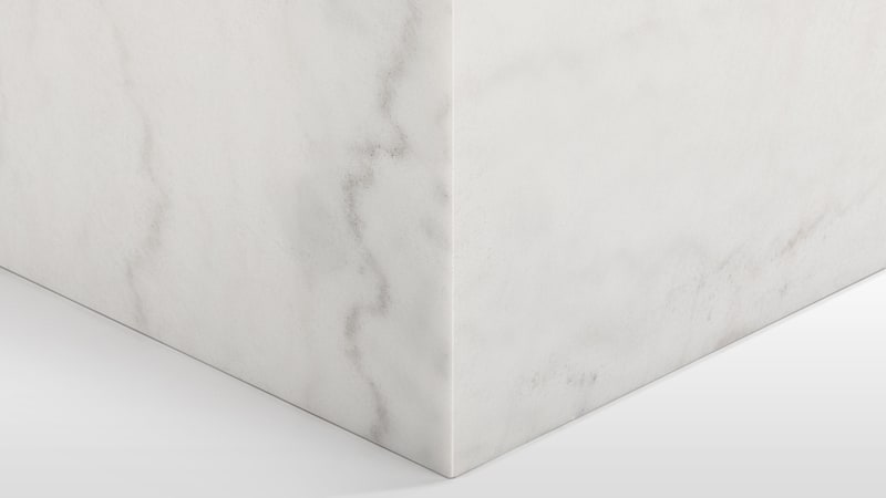 Plinth Coffee Table, White Marble