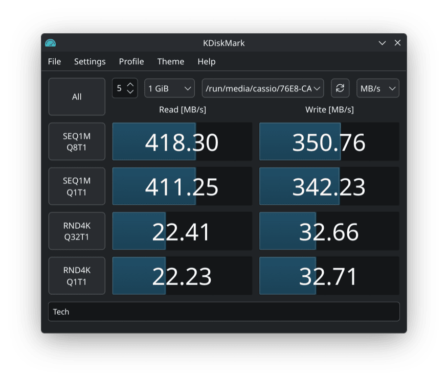 Kootion U54 Flash Drive Benchmark