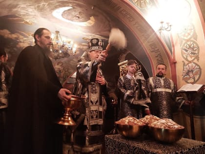 Литургия Преждеосвященных Даров и освящение колива в Николо-Шартомском монастыре