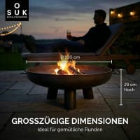 SOUK ONE Feuerschale Kreta Ø 100 cm mit Dreibein-Stand: im Einsatz
