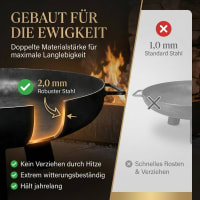 SOUK ONE Feuerschale Kreta Ø 100 cm mit Dreibein-Stand: im Einsatz
