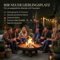 SOUK ONE Feuerschale Kreta Ø 100 cm mit Dreibein-Stand: Seitenansicht