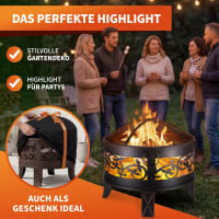 GARDEBRUK Feuerschale mit Funkenschutz Ø 66 cm: im Einsatz