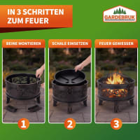 GARDEBRUK Feuerschale mit Funkenschutz Ø 66 cm: Detail