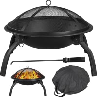 Yaheetech Feuerstelle Ø 54 cm mit Funkenschutzdeckel