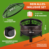GARDEBRUK Feuerschale mit Funkenschutz Ø 66 cm: im Einsatz