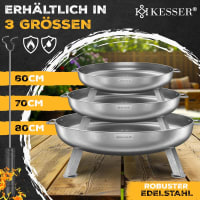 KESSER Edelstahl-Feuerschale Ø 70 cm mit 2,5 mm Stahldicke: im Einsatz