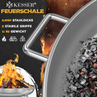 KESSER Edelstahl-Feuerschale Ø 70 cm mit 2,5 mm Stahldicke: Seitenansicht
