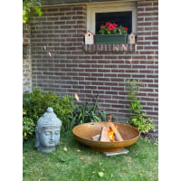 HEAT Feuerschale Ø 90 cm Stahl in Rostoptik: Seitenansicht