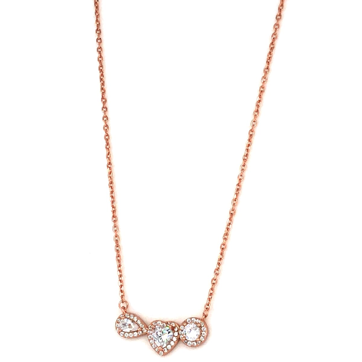 Rose Gold Trio Charm Necklace