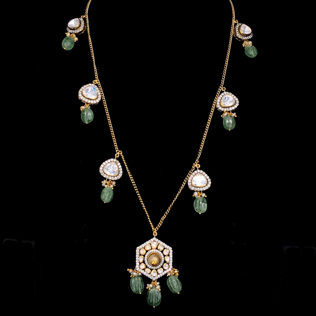 Polki Triple Drop Earrings