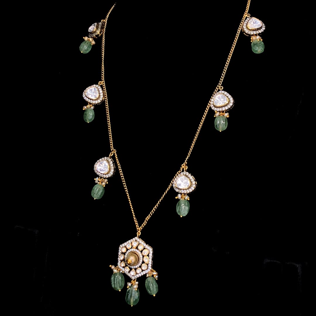 Polki Triple Drop Earrings