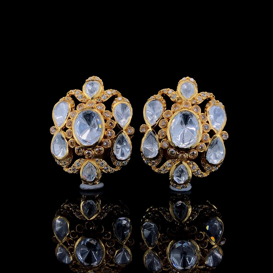 Royal Polki Statement Stud Earrings