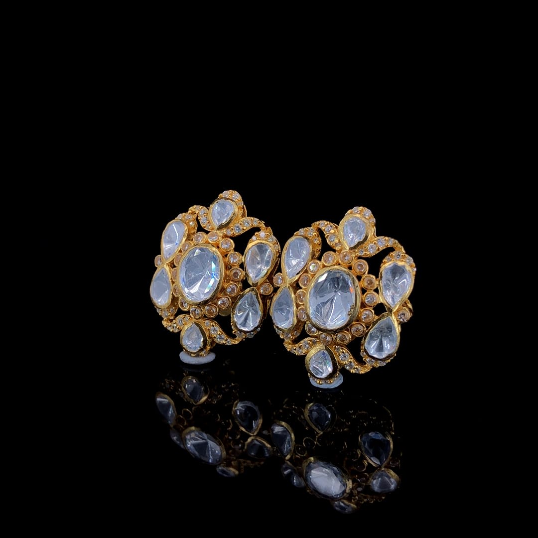 Royal Polki Statement Stud Earrings