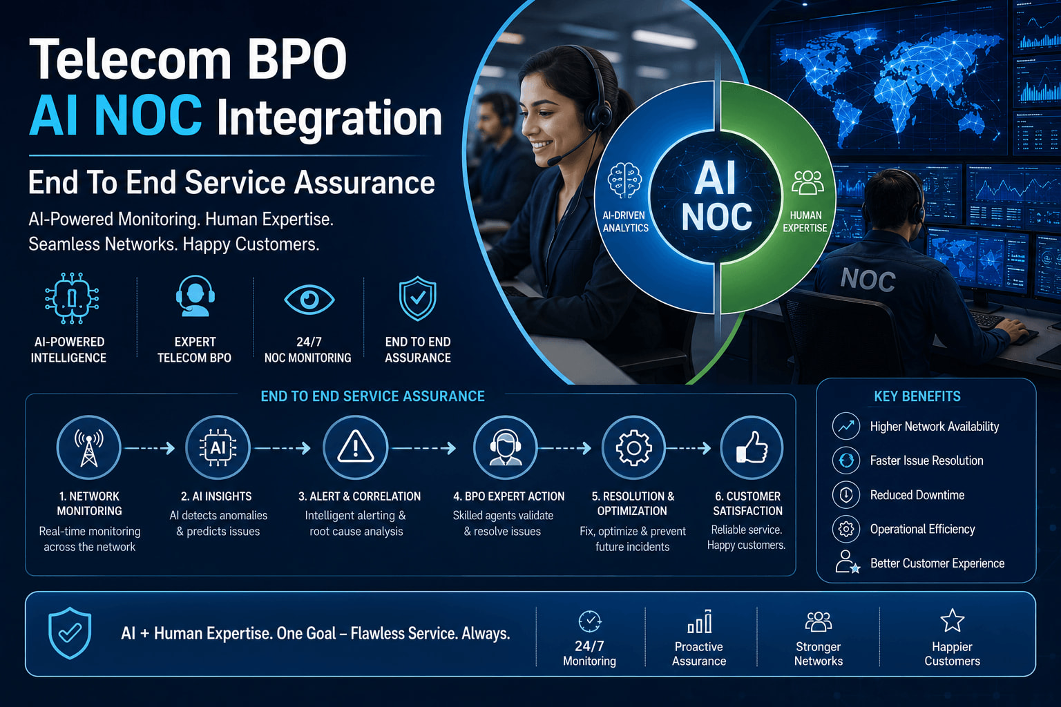 Telecom BPO & AI NOC for Service Assurance