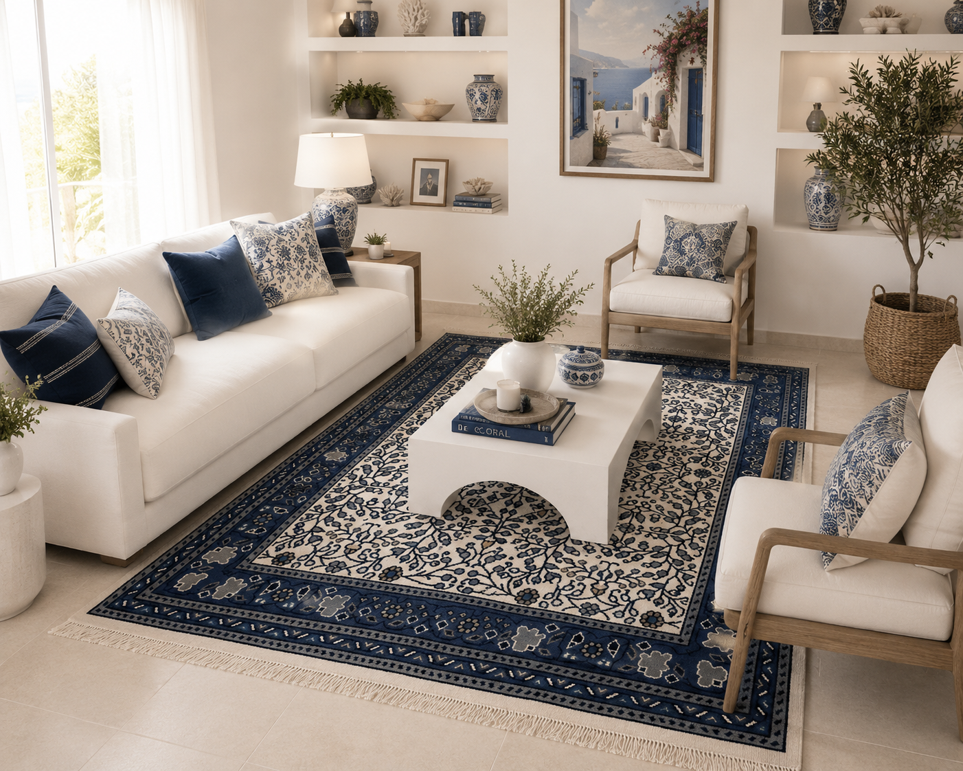 fleur de jasmin, tapis artisanal tunisien
