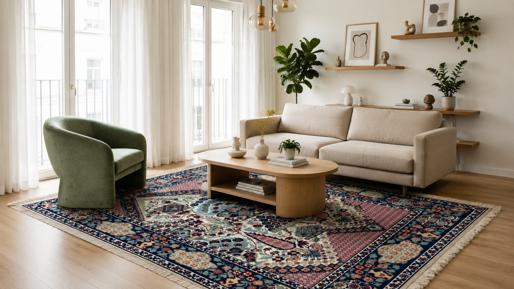 tapis fleurial multicolore2, tapis artisanal tunisien