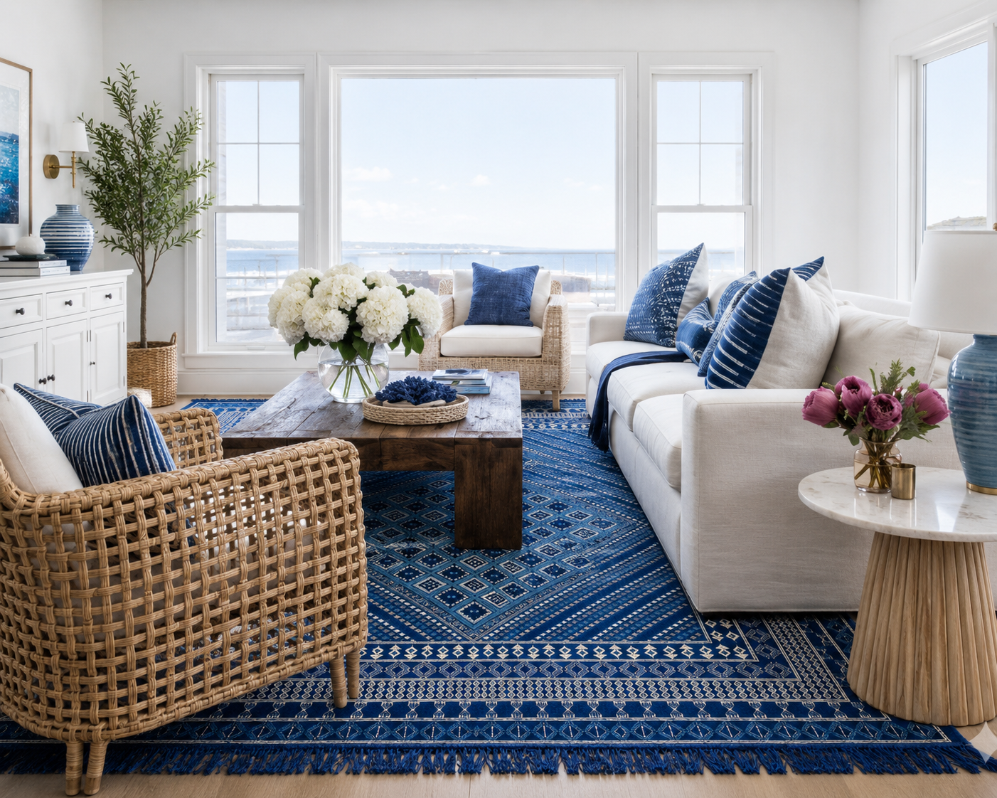 margoum bleu foncé 9, tapis artisanal tunisien