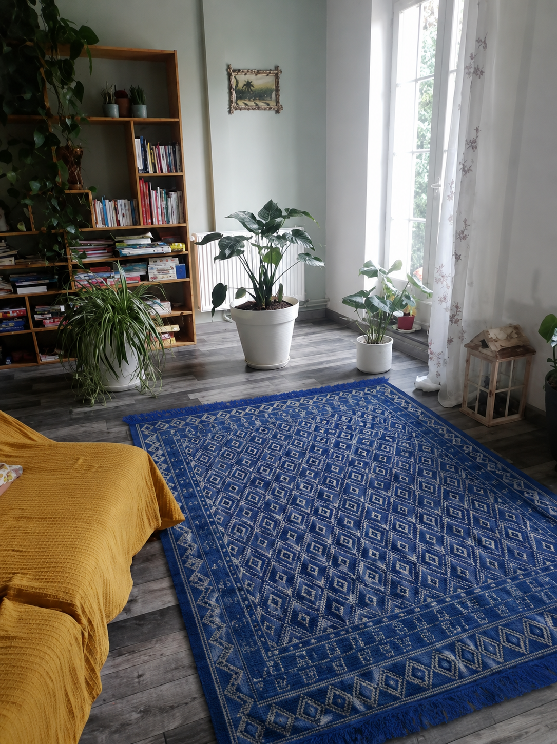 margoum bleu foncé8, tapis artisanal tunisien