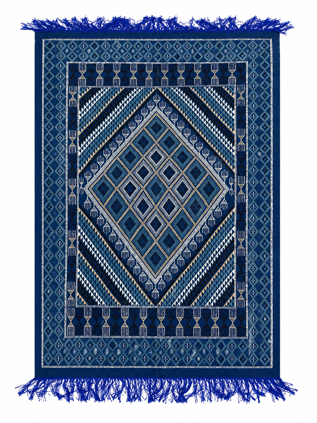 margoum bleu foncé10, tapis artisanal tunisien