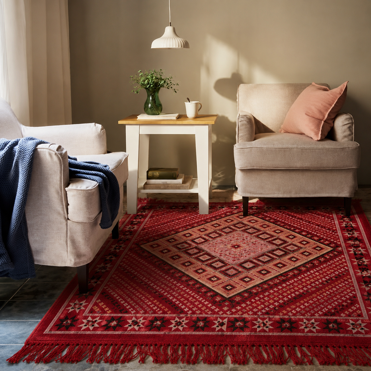 margoum rouge10, tapis artisanal tunisien