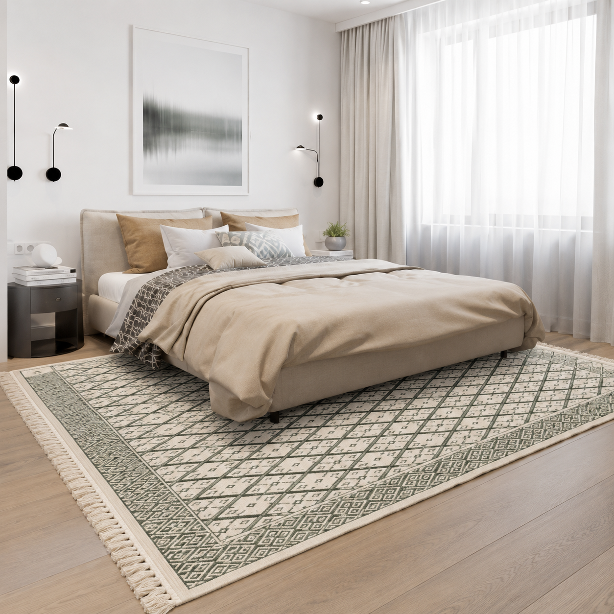 margoum vert1, tapis artisanal tunisien