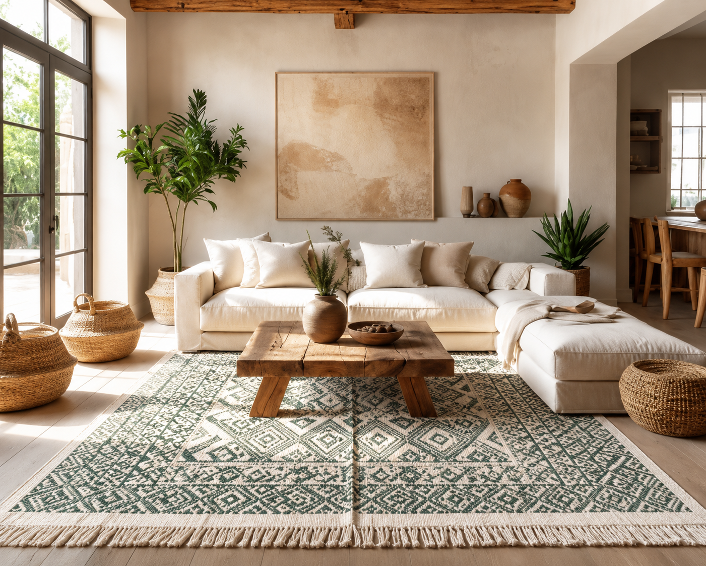 margoum vert2, tapis artisanal tunisien