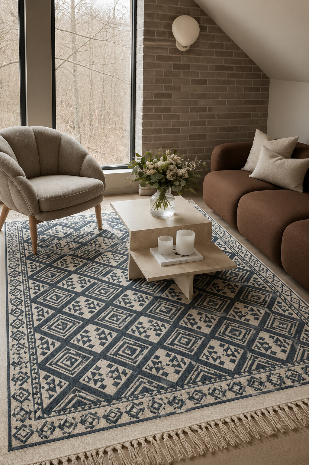 margoum bleu, tapis artisanal tunisien