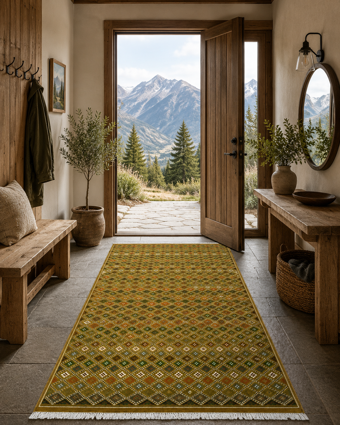 kilim toujen zafran1, tapis artisanal tunisien
