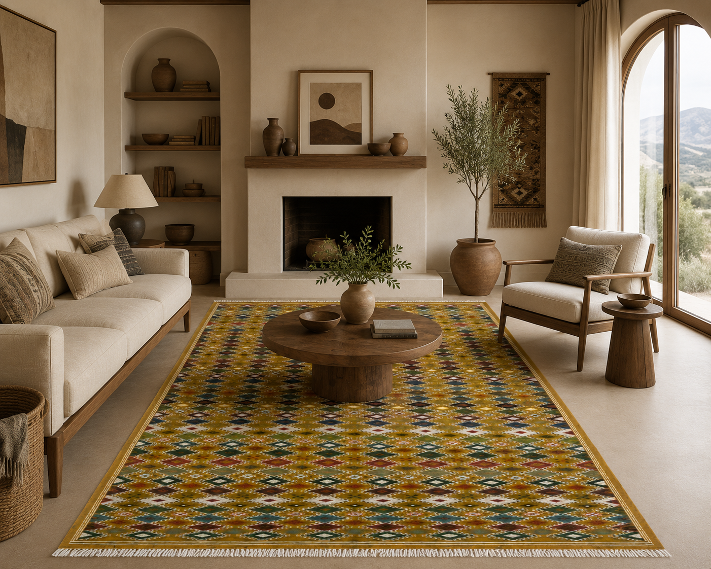 kilim toujen zafran2, tapis artisanal tunisien