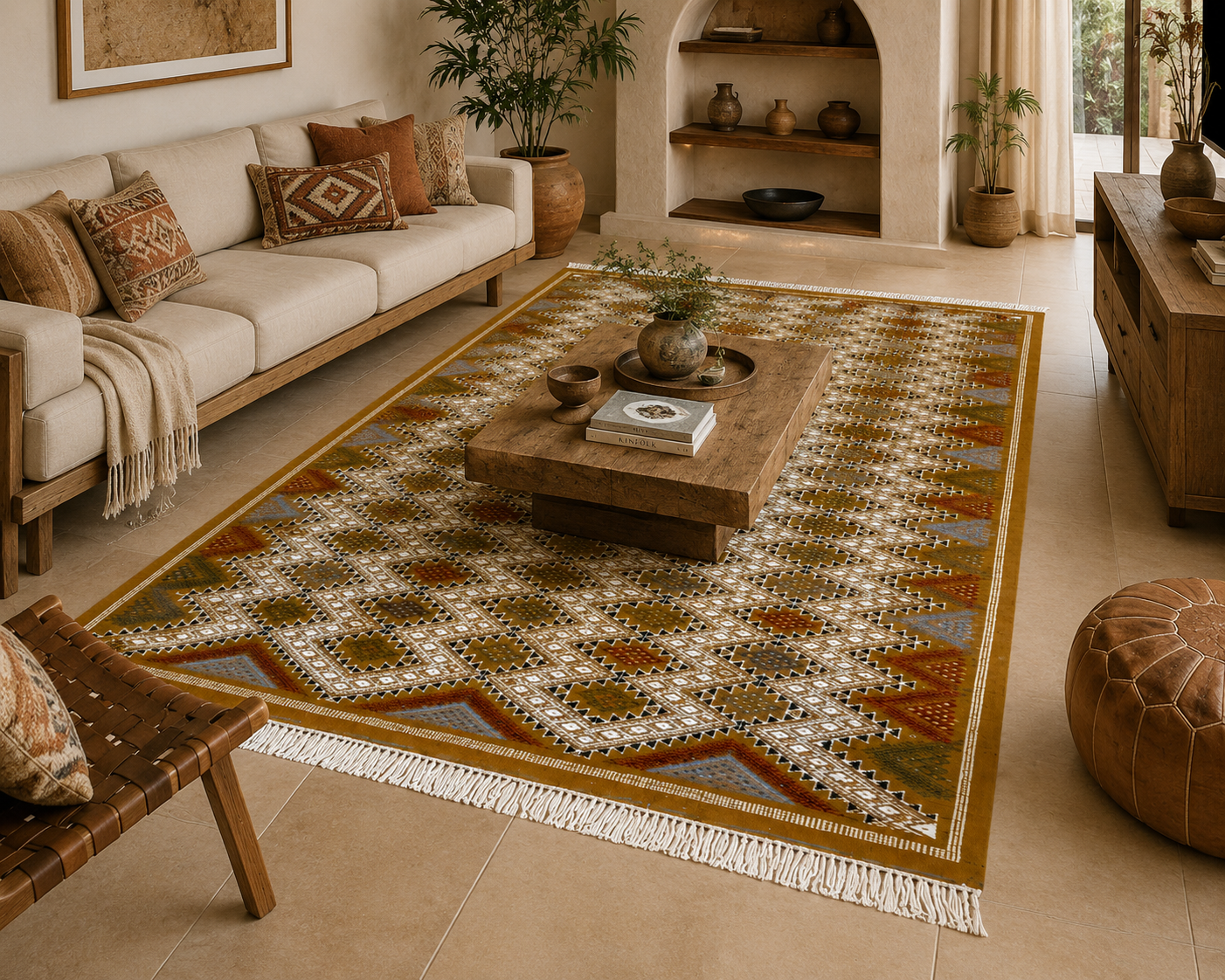 kilim toujen zafran7, tapis artisanal tunisien