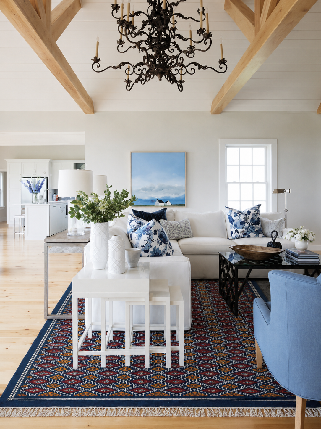 kilim bleu1, tapis artisanal tunisien