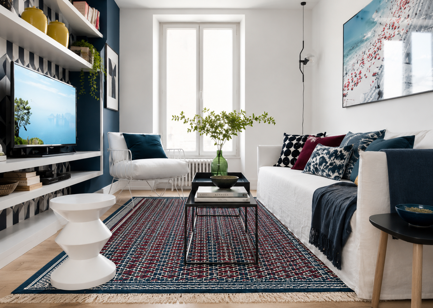 kilim bleu5, tapis artisanal tunisien