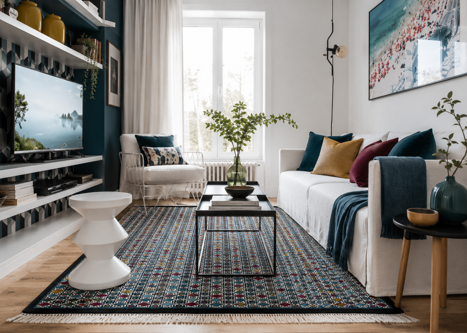 kilim bleu6, tapis artisanal tunisien