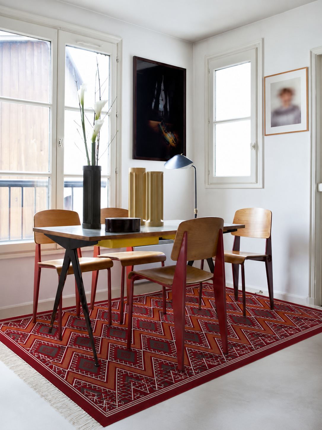 kilim rouge3, tapis artisanal tunisien