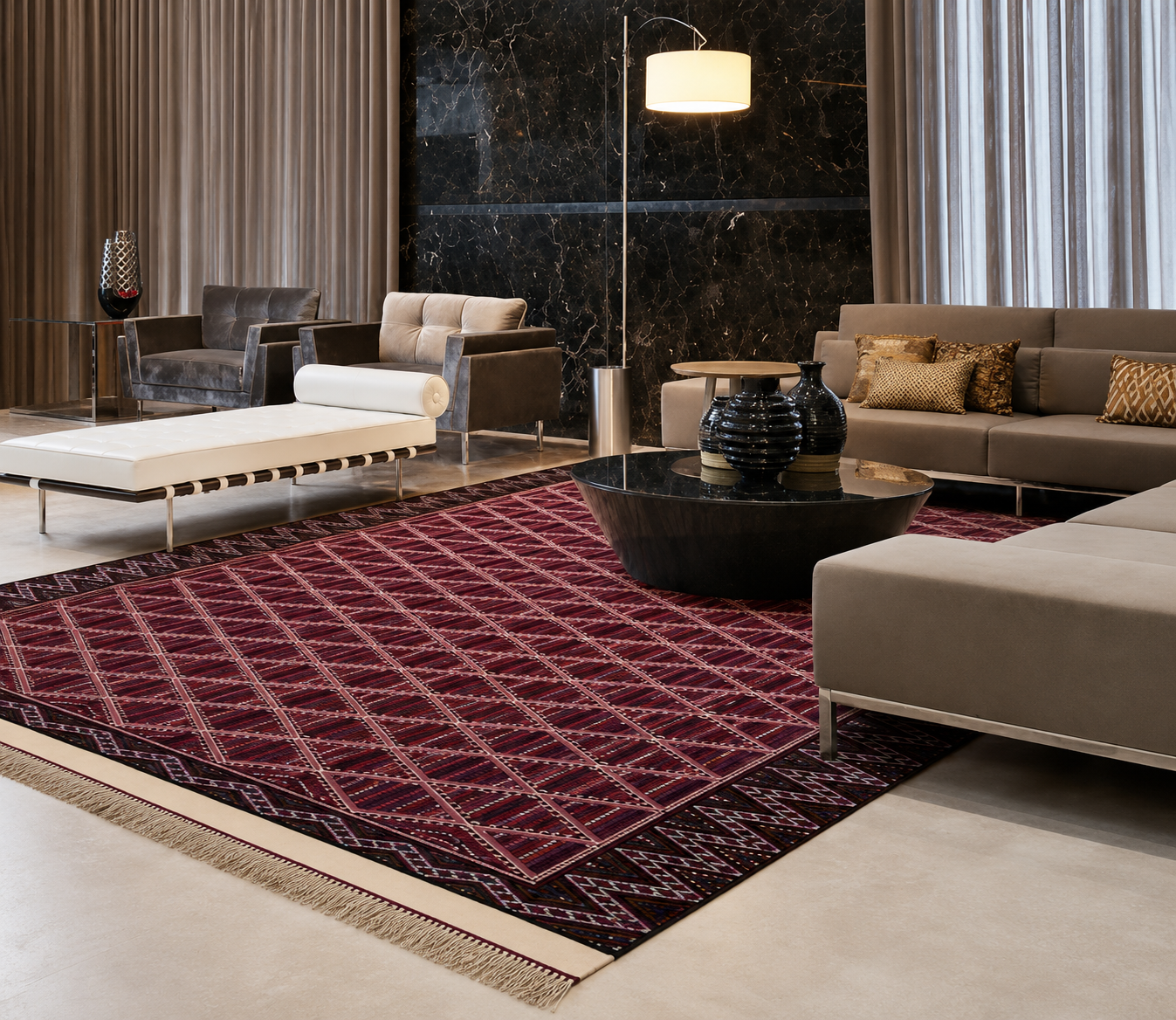 kilim rouge6, tapis artisanal tunisien