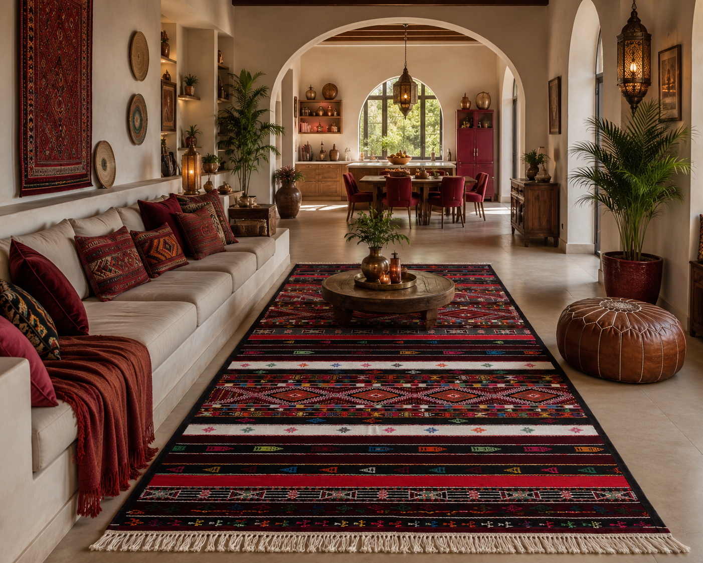 kilim extra fin rouge3, tapis artisanal tunisien